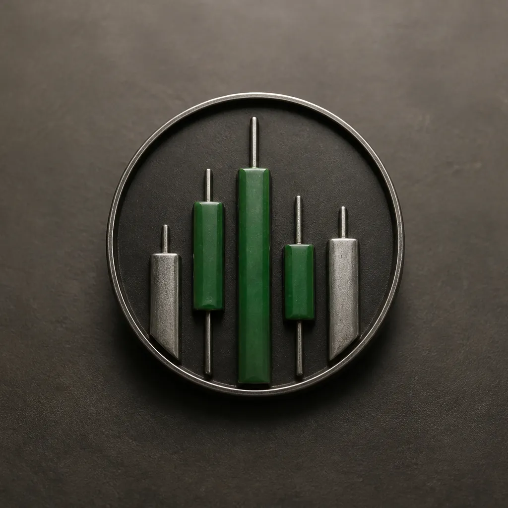 green and silver candlestick emblem on charcoal